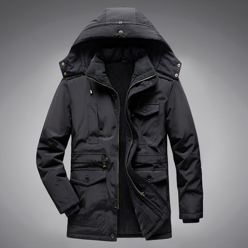 Manteau en coton avec doublure en laine d'agneau