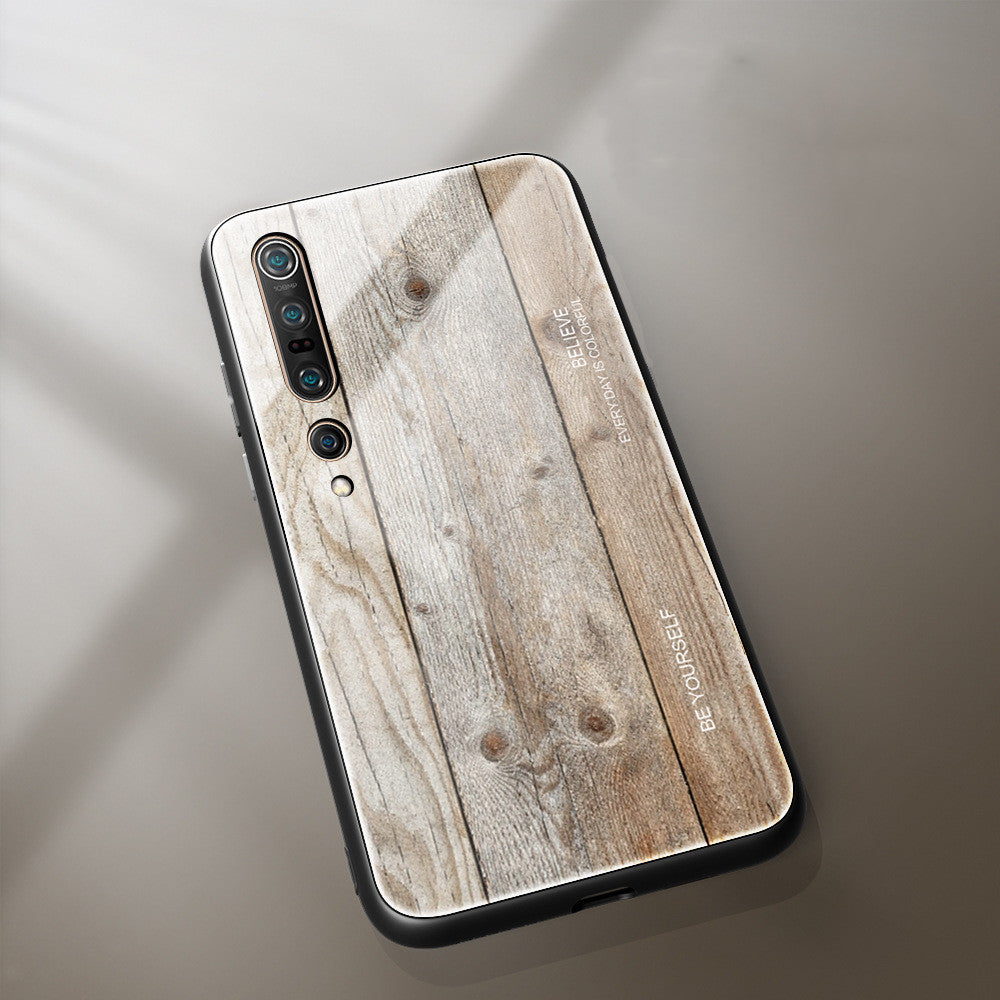 Étui de téléphone en verre grain de bois