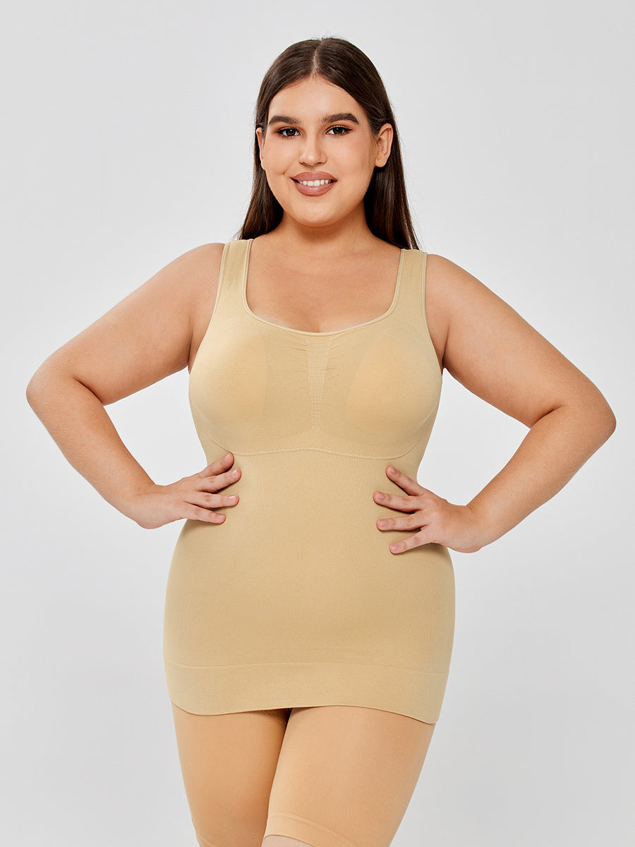 Camisole en coton extensible pour femme avec soutien-gorge intégré