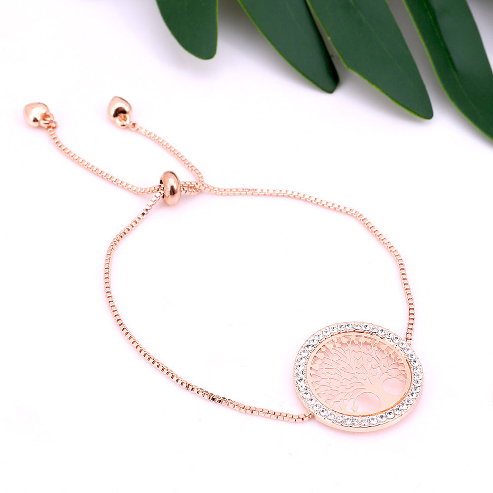 Nouveau bracelet créatif en métal doré avec arbre de vie porte-bonheur - LUXARAH