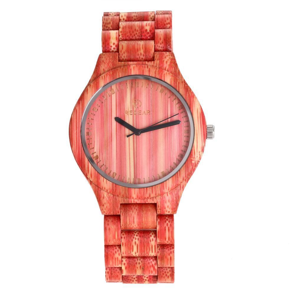 Montre en bambou colorée