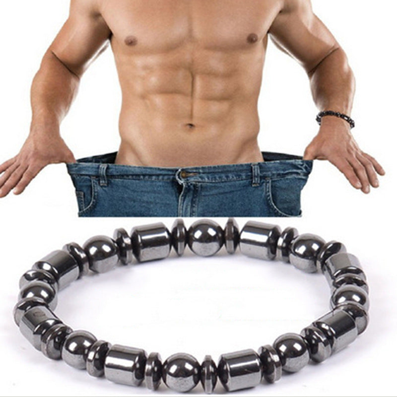 Bracelets magnétiques pour perte de poids, pour femmes et hommes, avec pentagramme en pierre, thérapie magnétique, soulagement de la douleur, bijoux de santé amincissants - LUXARAH