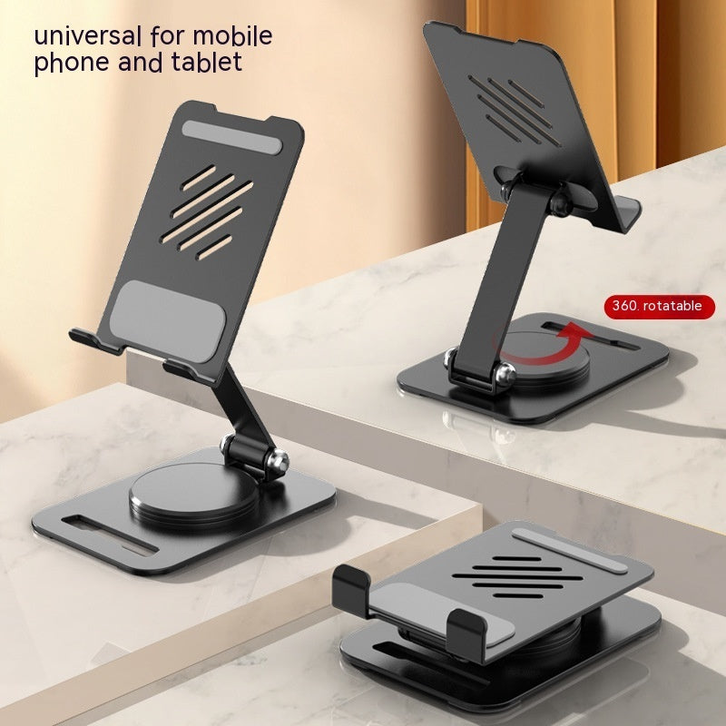 Support de téléphone portable de bureau en métal rotatif à 360 degrés, support réglable pour tablette de bureau