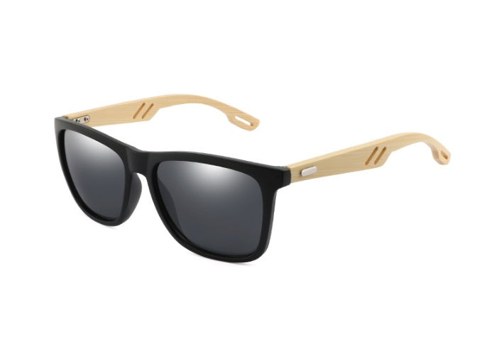 Lunettes de soleil carrées en bambou pour hommes et femmes, en bois coloré