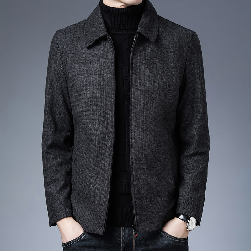 Veste à col polo, manteau à fermeture éclair, style basique