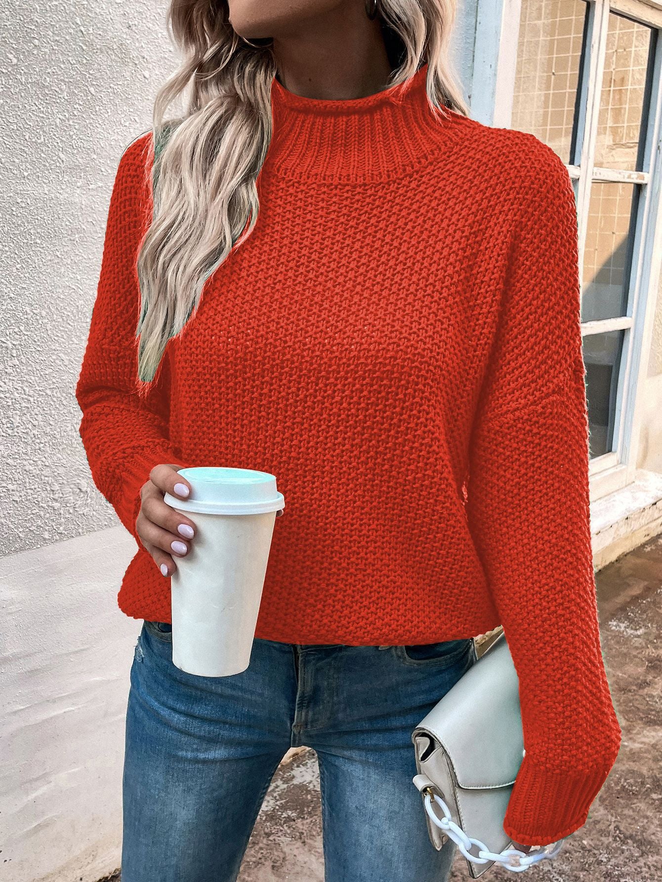 Pull col roulé uni, mode hiver, décontracté, tricoté, manches longues, vêtements pour femmes