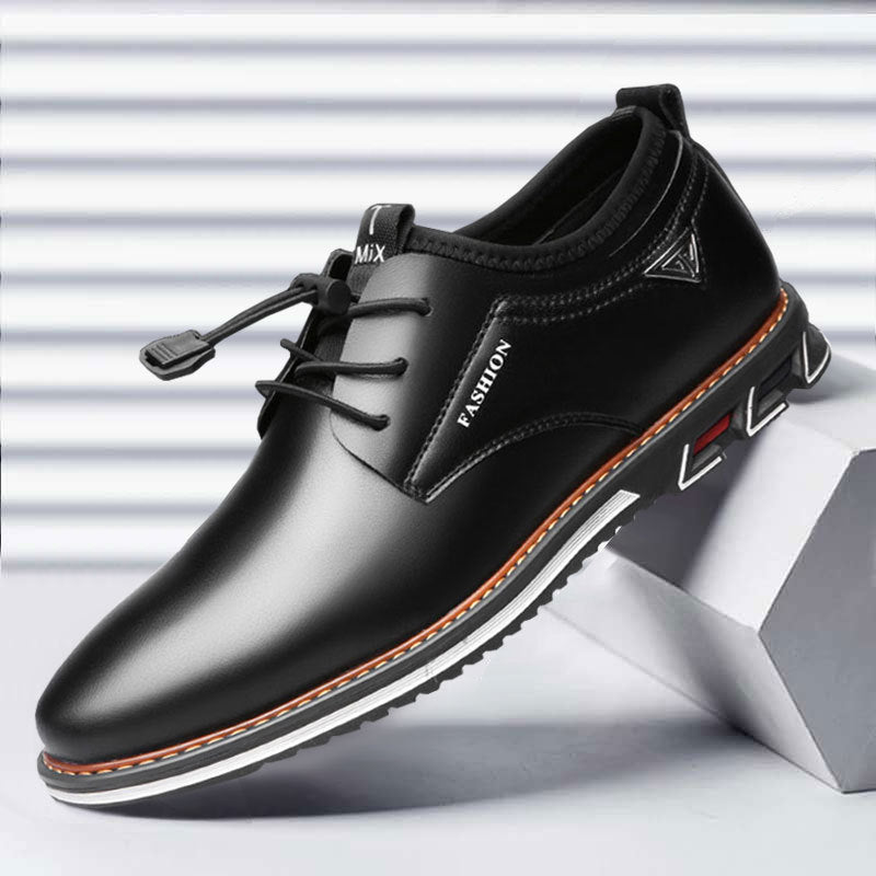 Chaussures en cuir à bout rond, chaussures tendance, chaussures confortables pour hommes - LUXARAH