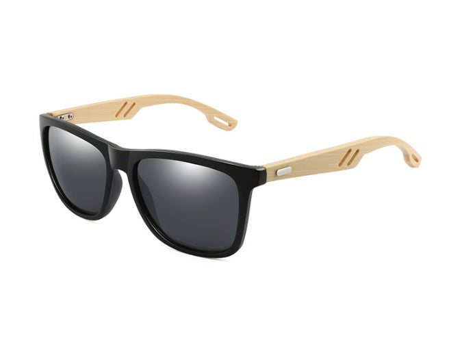Lunettes de soleil carrées en bambou pour hommes et femmes, en bois coloré
