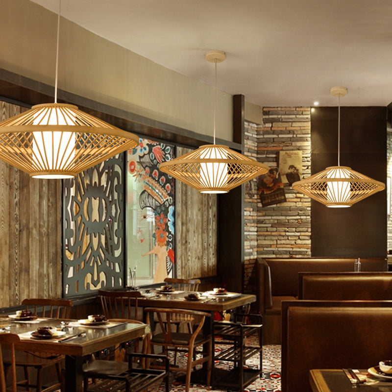 Lustre en bambou pour restaurant chinois, hôtel, famille d'accueil, chambre à coucher, balcon, lanterne, lampe à riz - LUXARAH