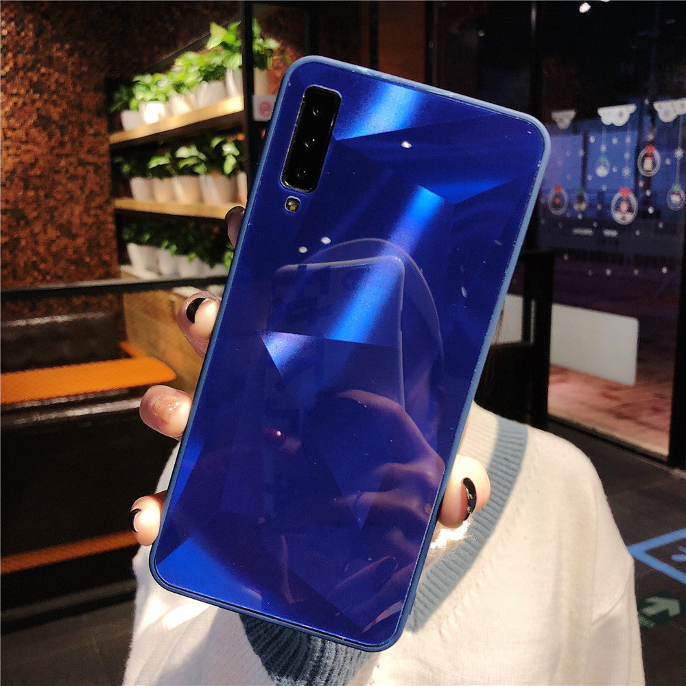 Coque de téléphone miroir à motif losange et diamant