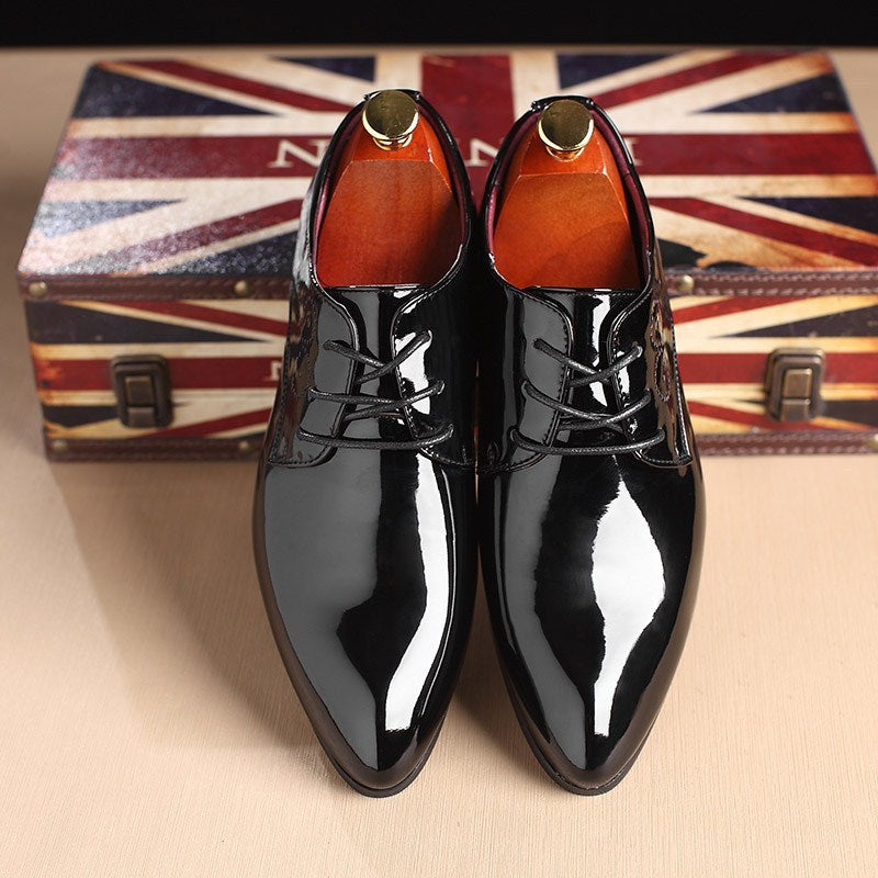Chaussures en cuir pour hommes, chaussures habillées décontractées, chaussures de conduite noires à enfiler - LUXARAH