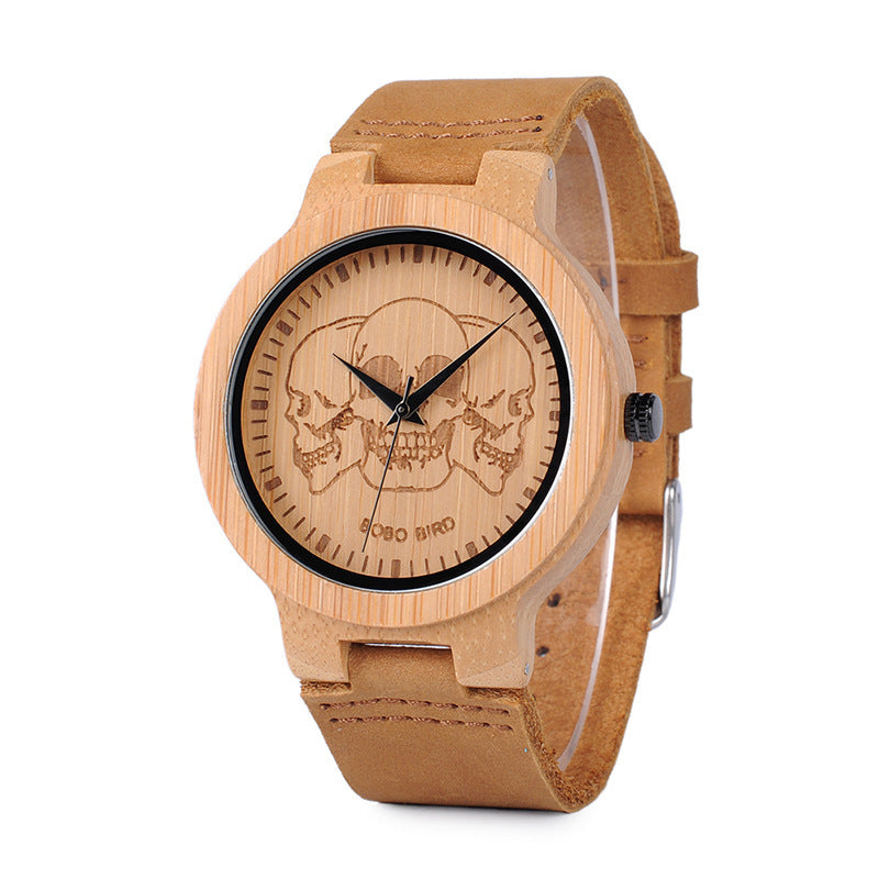Montre littéraire rétro en bambou