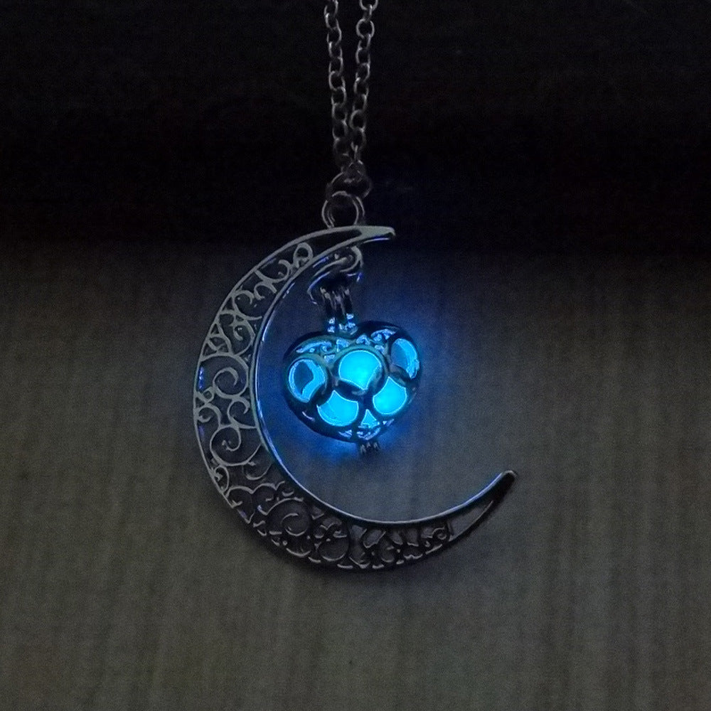 Colliers à pendentif lumineux, colliers à chaîne plaqués argent