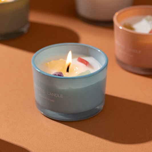 Bougie d'aromathérapie à la cire de soja et aux huiles essentielles