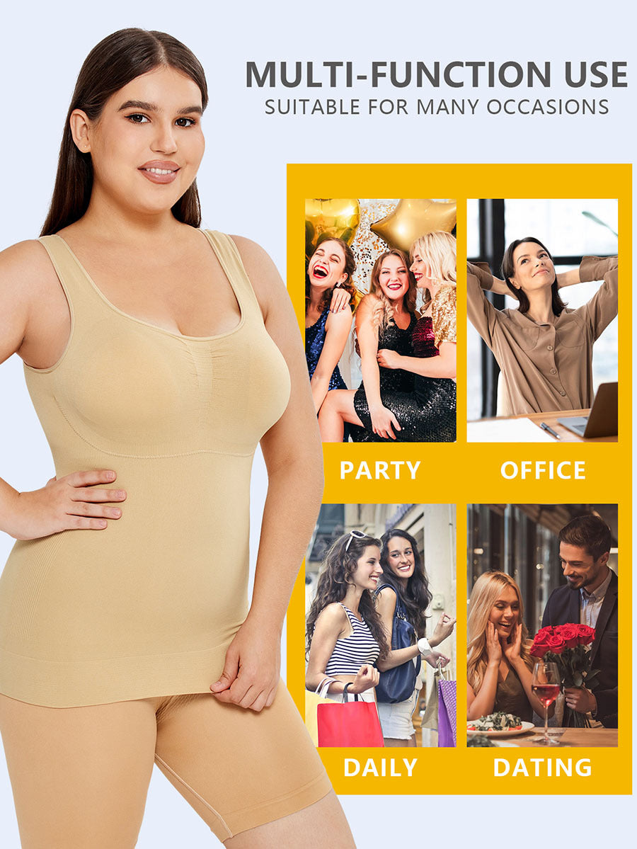 Camisole en coton extensible pour femme avec soutien-gorge intégré