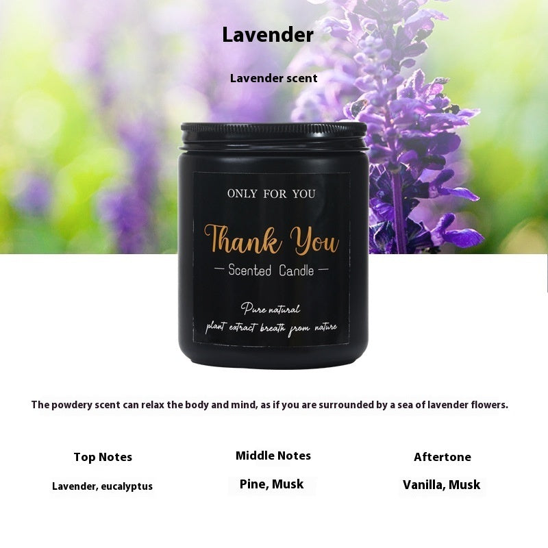 Bougie d'aromathérapie en verre noir et cire de soja
