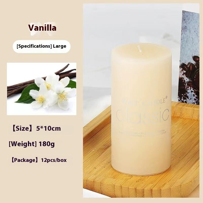 Bougie d'aromathérapie cylindrique colorée, bougie parfumée brillante, bougies sans fumée