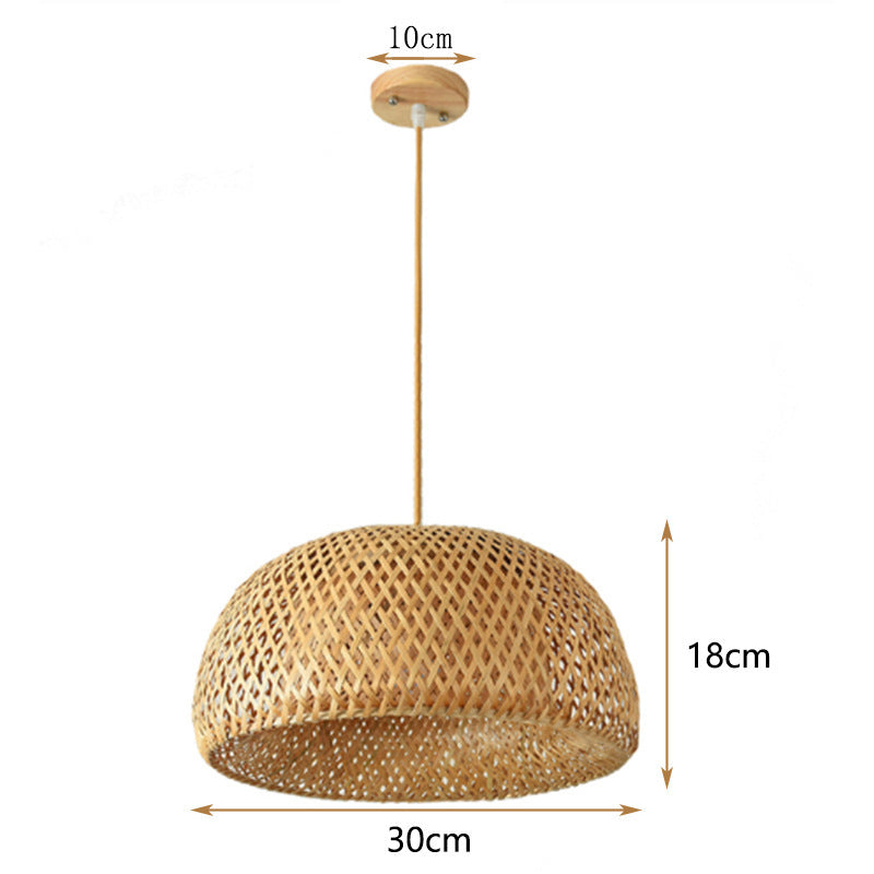 Lustre en rotin et bambou, chambre design chez l'habitant zen - LUXARAH