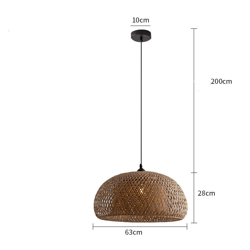 Lustre en rotin et bambou, chambre design chez l'habitant zen - LUXARAH