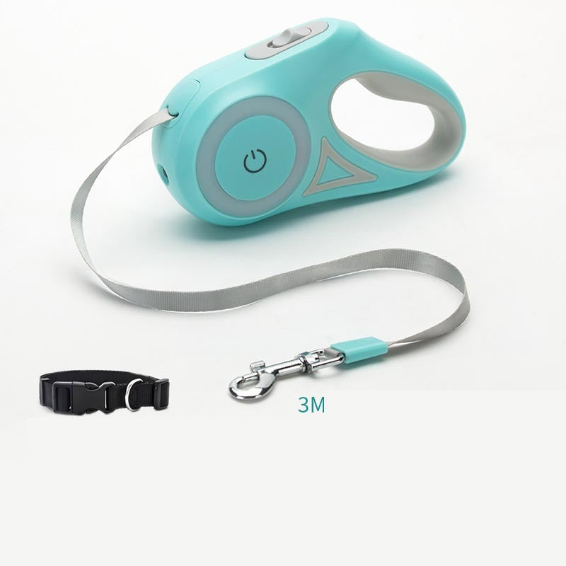 Laisse rétractable pour chien et collier Spotlight, corde de traction automatique pour chien et chat, pour petits et moyens chiens, produit pour animaux de compagnie - LUXARAH