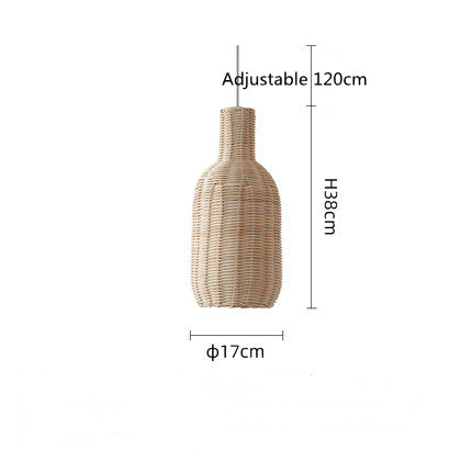 Lustre nordique en rotin de style pastoral pour salon - LUXARAH