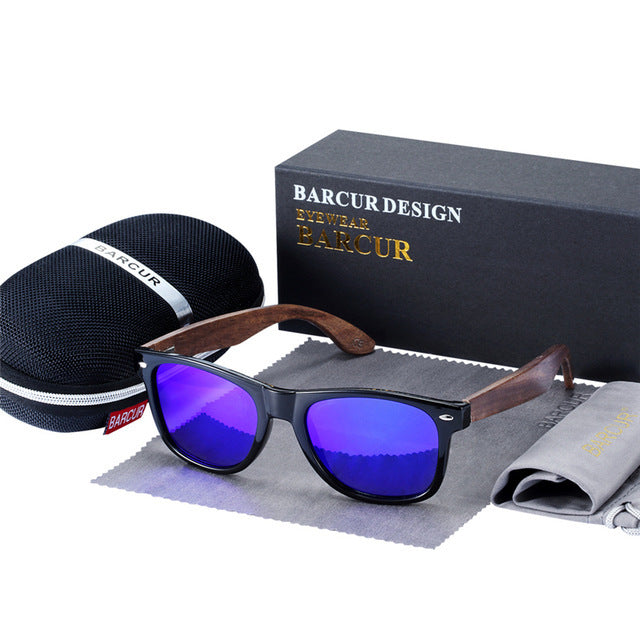 Lunettes de soleil polarisées en bois pour hommes