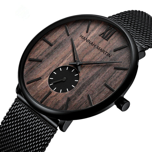 Montre en bois pour homme en bambou et bois d'ébène - LUXARAH