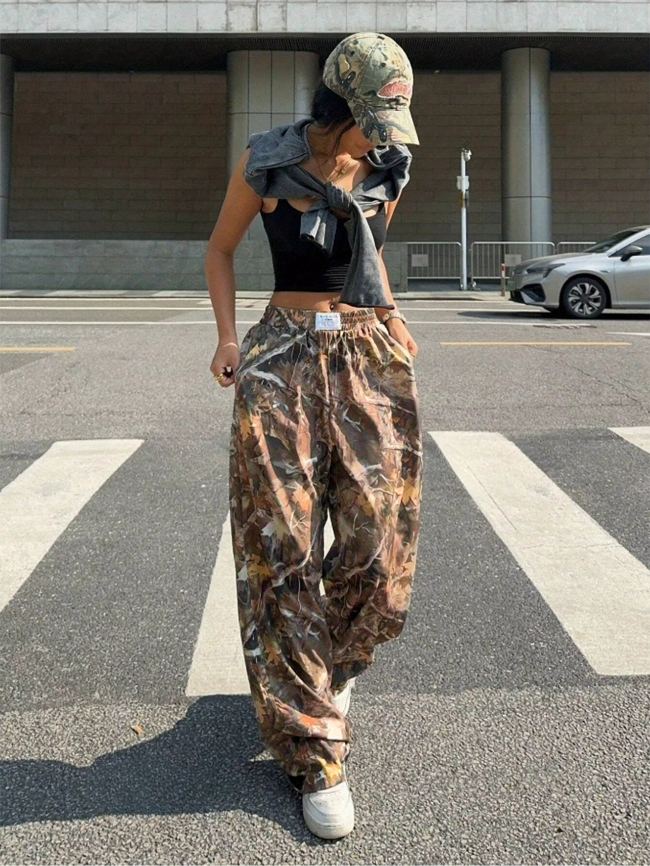 Pantalon décontracté amincissant hip-hop rétro streetwear multi-poches camouflage cargo pour femme Y2k hip-hop cargo grunge baggy pantalon