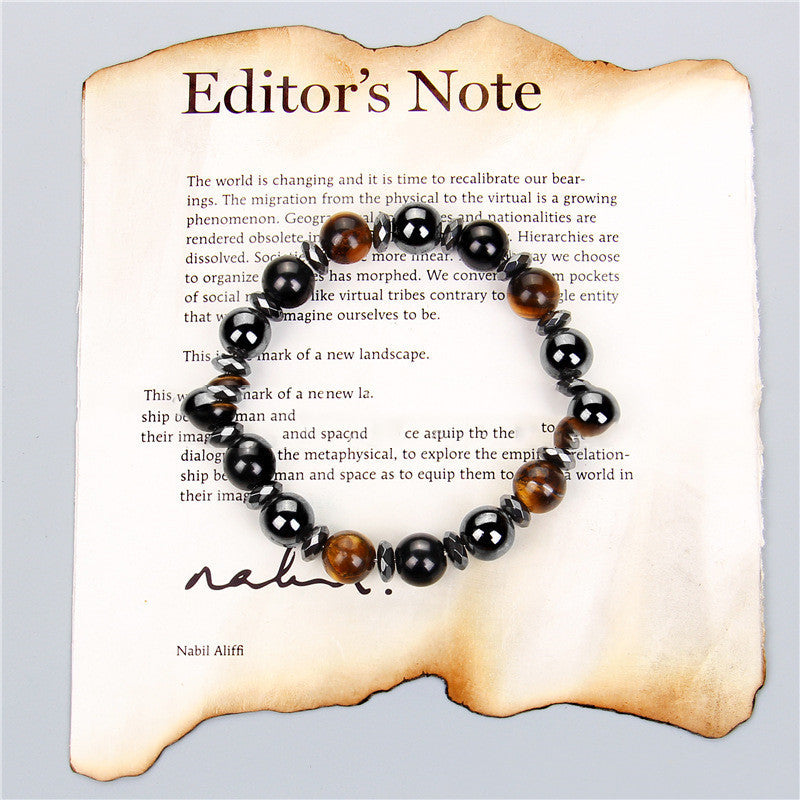 Bracelet en pierre naturelle œil de tigre pour femme, bracelet énergétique pour le yoga et le sport - LUXARAH