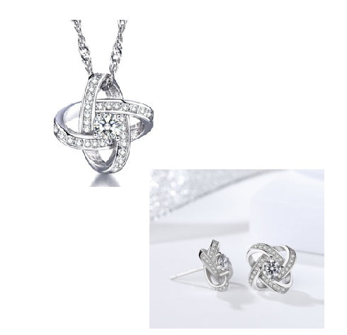 Collier en argent sterling 925 pour femme, pendentif cœur éternel, mosaïque de zircons, cadeau