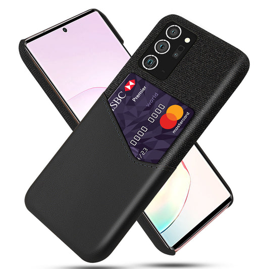 Housse de protection en cuir pour téléphone portable, motif tissu, pour une seule carte