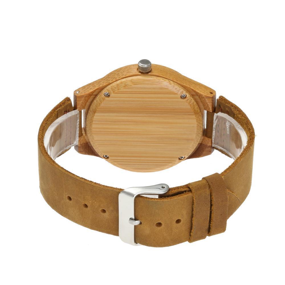 Montre en bois cuir couple modèles montres bambou et bois