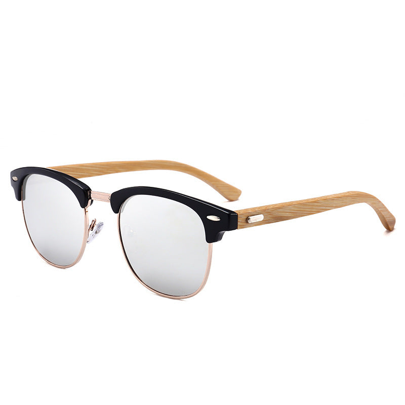 Nouvelles lunettes de soleil tendance pour hommes, jambes en bambou classiques, miroir de conduite