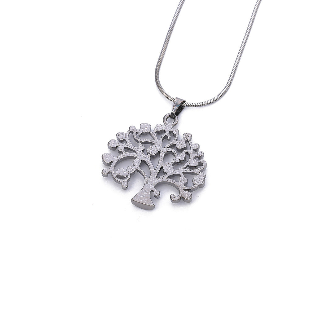 Collier avec pendentif arbre de vie, grand format, en zircone cubique, multicouches, chaîne longue, bijoux à offrir