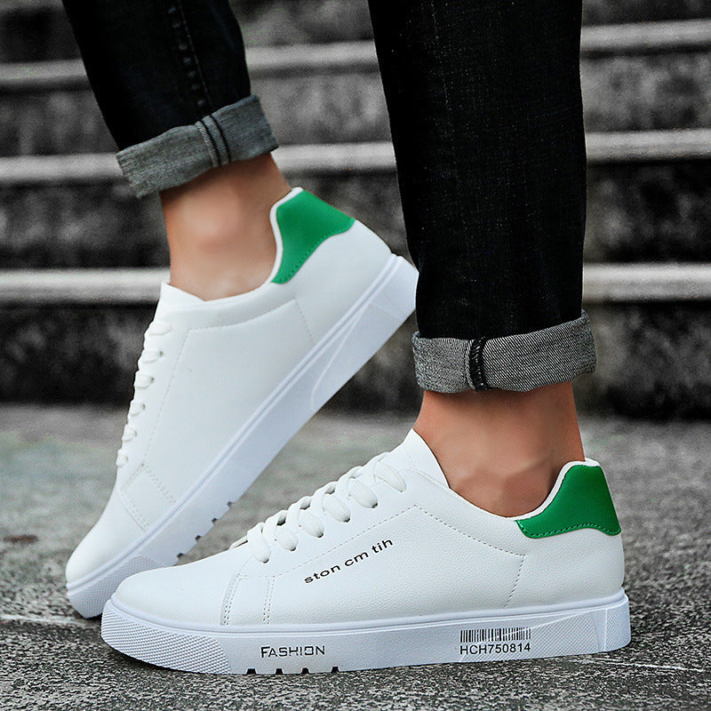 Baskets à lacets pour homme, chaussures de course basses et respirantes, blanches, pour étudiants - LUXARAH