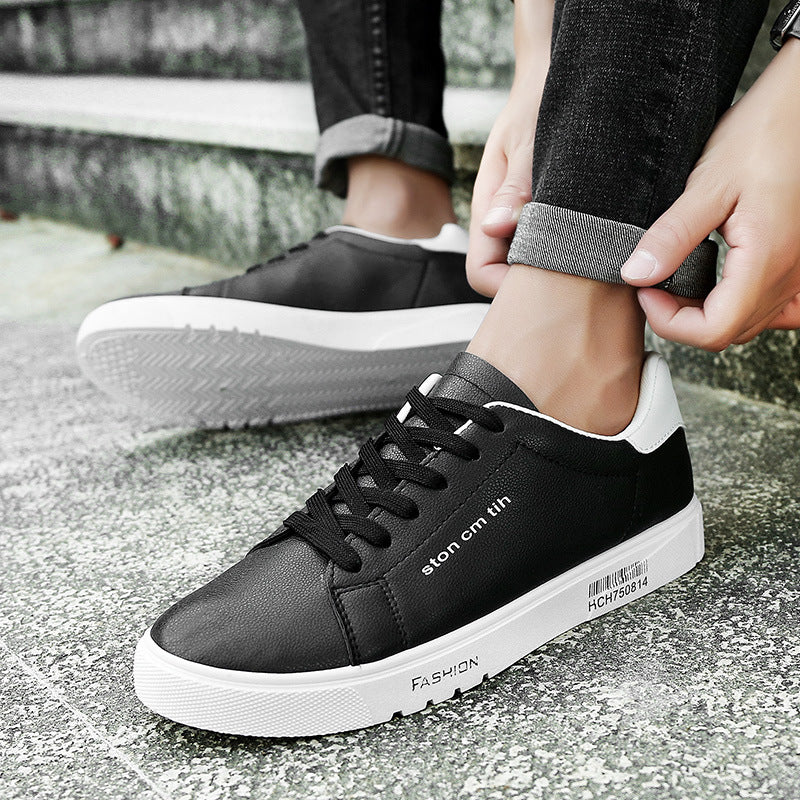 Baskets à lacets pour homme, chaussures de course basses et respirantes, blanches, pour étudiants - LUXARAH