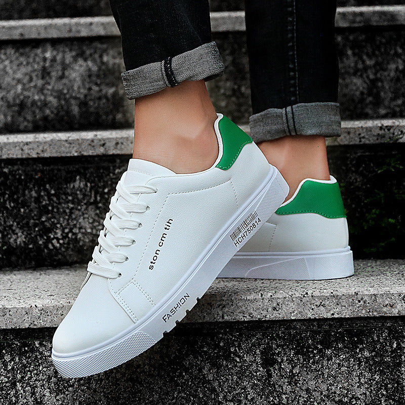 Baskets à lacets pour homme, chaussures de course basses et respirantes, blanches, pour étudiants - LUXARAH