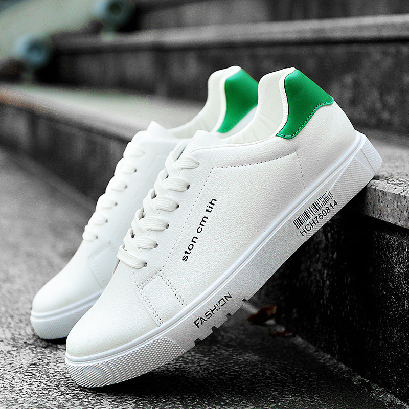 Baskets à lacets pour homme, chaussures de course basses et respirantes, blanches, pour étudiants - LUXARAH