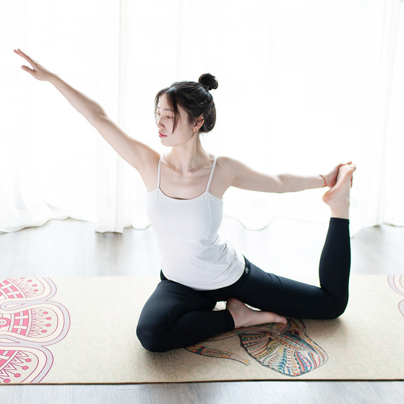 Tapis de yoga en lin et caoutchouc naturel - LUXARAH