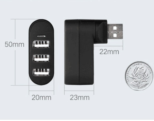 Répartiteur USB, hub USB multi-interface, hub d'extension haute vitesse 2.0, couleur rotative