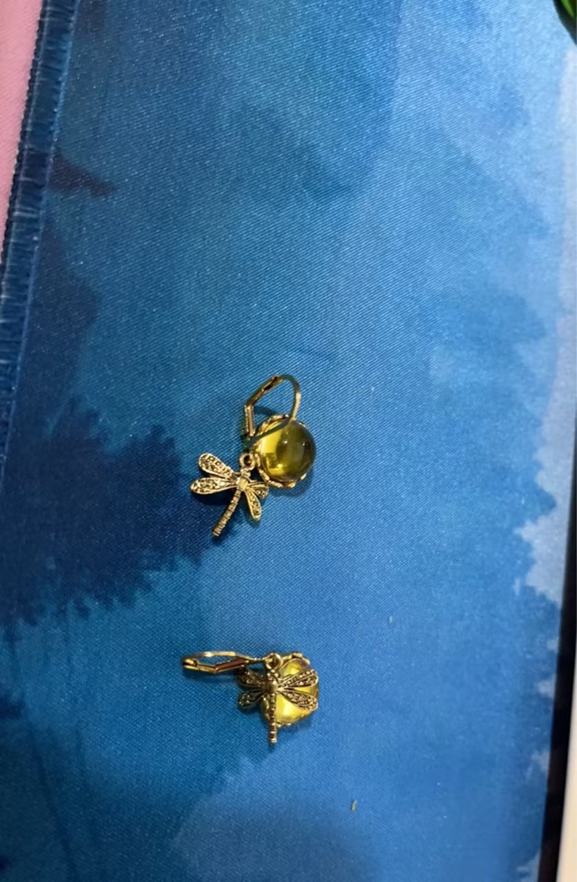 Boucles d'oreilles pendantes en forme de libellule vintage pour femme, bijou tendance, style bohème, chakra, pierre de lune bleue, bijou ethnique de mariage