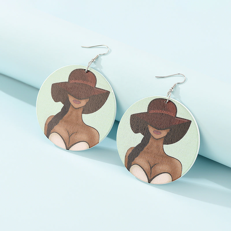 Bijoux Éthiques Boucles d'oreilles en bois artisanales et imprimées - Élégance unique pour chaque occasion