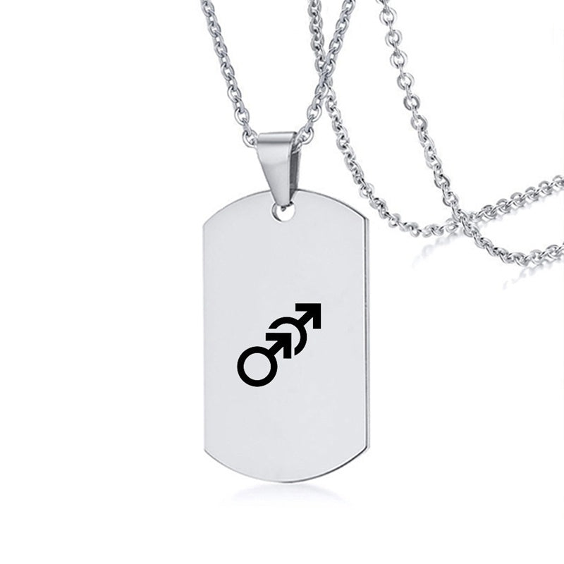 Collier en acier inoxydable avec inscription LGBT, symbole de la fierté gay, lesbienne et transgenre, pour hommes et femmes