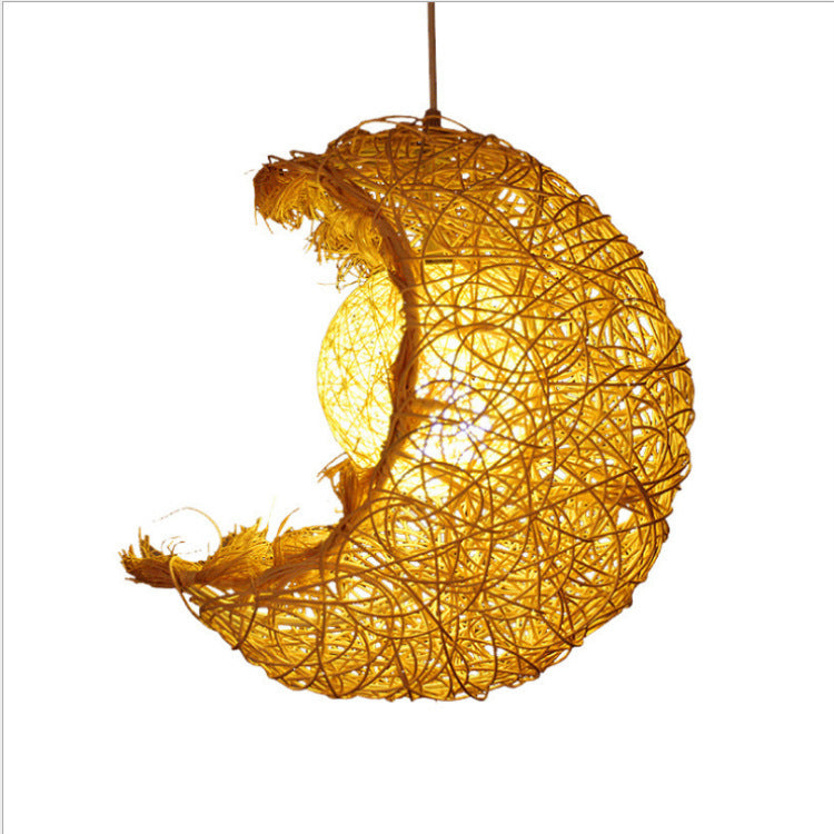Lustre pastoral en rotin Yestar Moon