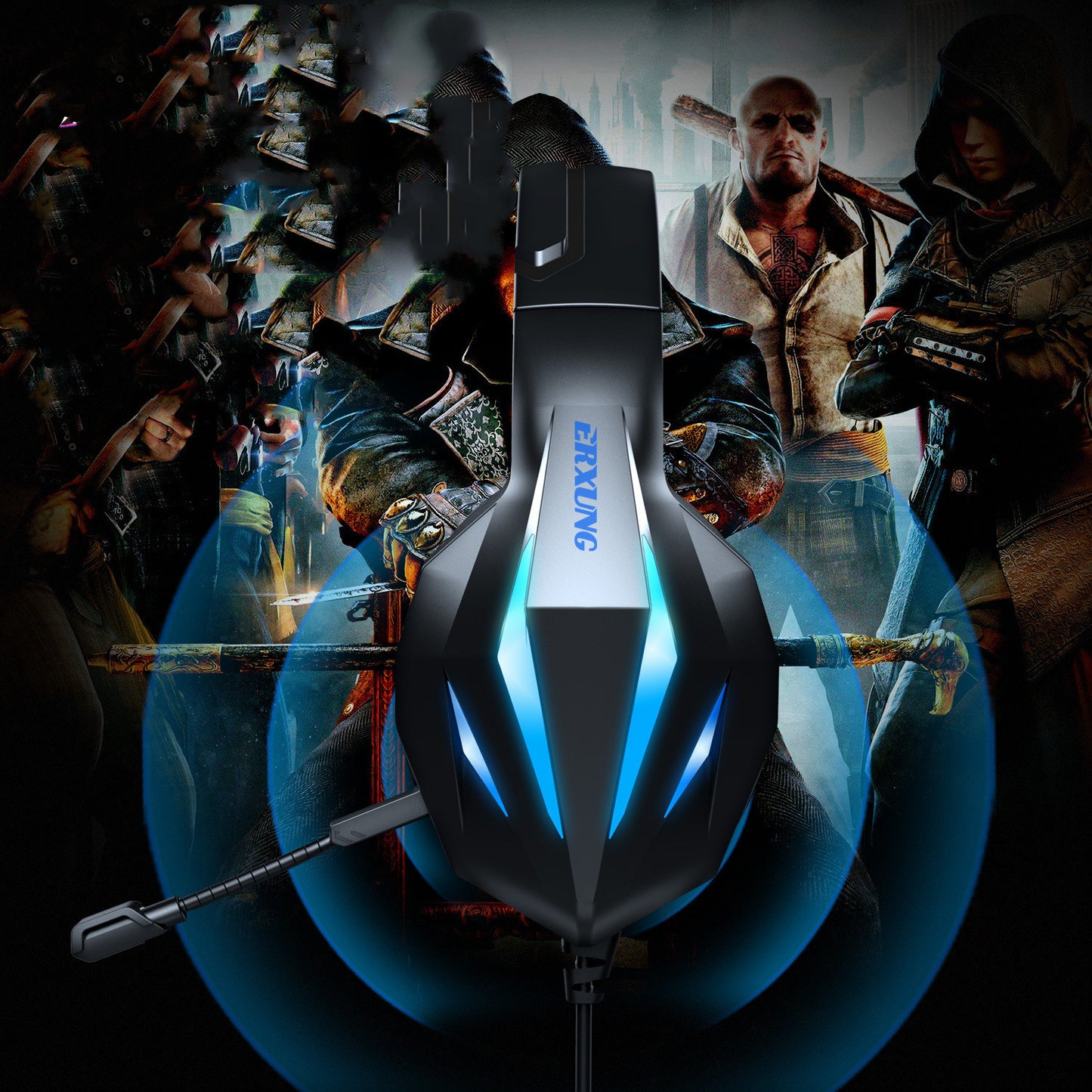 Casque de jeu filaire lumineux