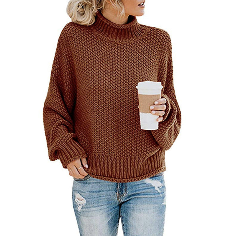 Pull col roulé uni, mode hiver, décontracté, tricoté, manches longues, vêtements pour femmes