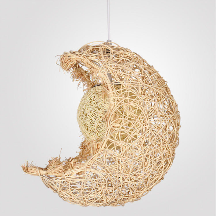 Lustre pastoral en rotin Yestar Moon