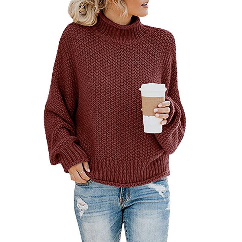 Pull col roulé uni, mode hiver, décontracté, tricoté, manches longues, vêtements pour femmes
