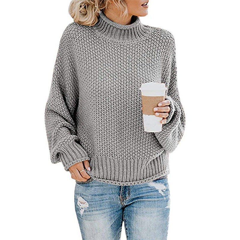 Pull col roulé uni, mode hiver, décontracté, tricoté, manches longues, vêtements pour femmes