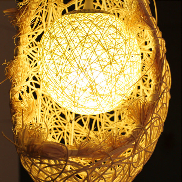 Lustre pastoral en rotin Yestar Moon